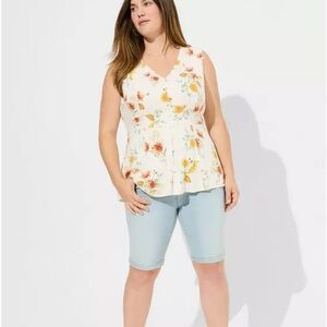 Torrid Slub Button Up With Waist Detail Tank